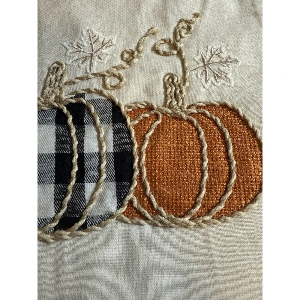 New‎ Fall table runner With pumpkins Size 13in X 72in. Off White.